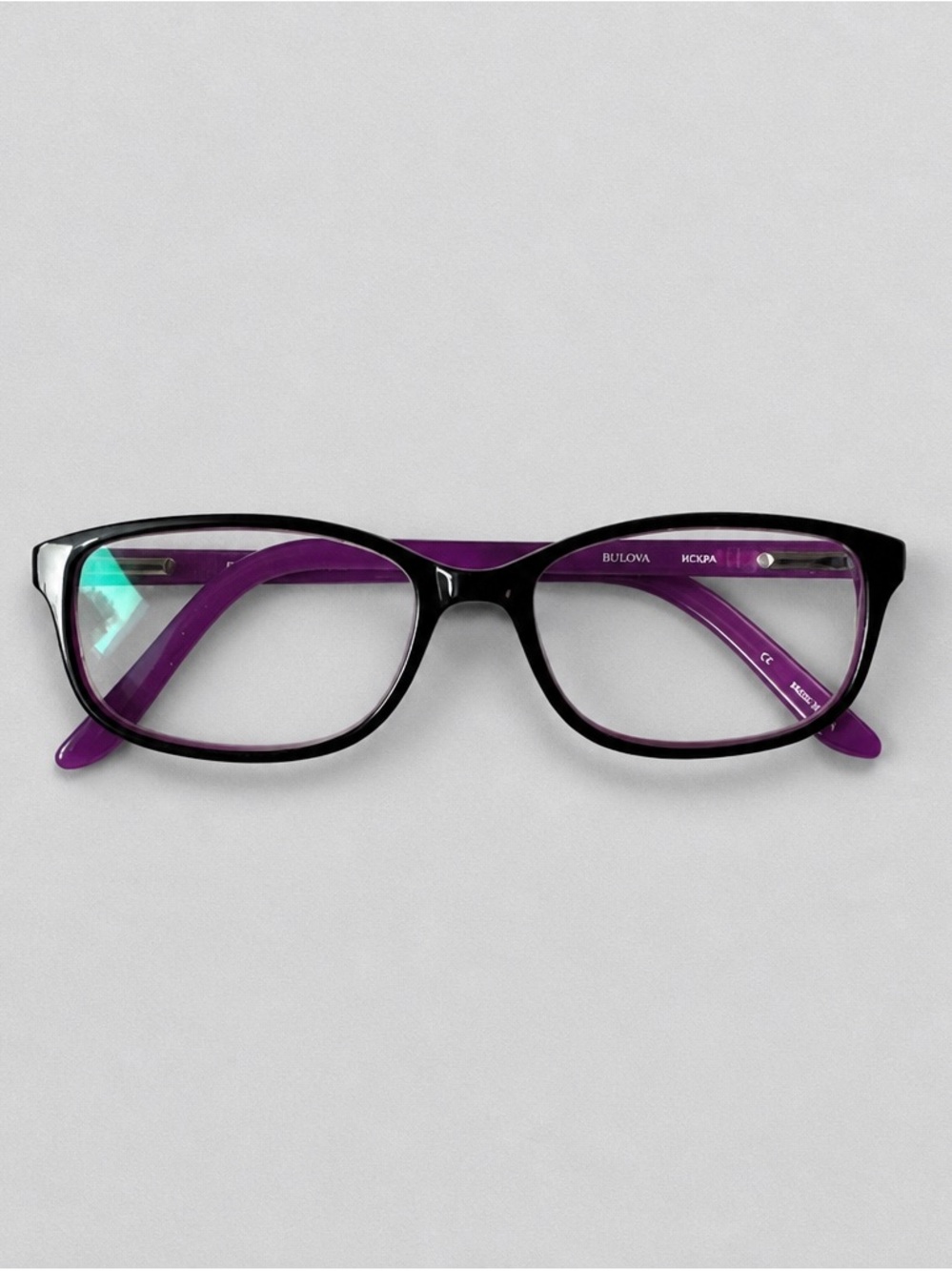 Bulova Black and Purple Frame Glasses